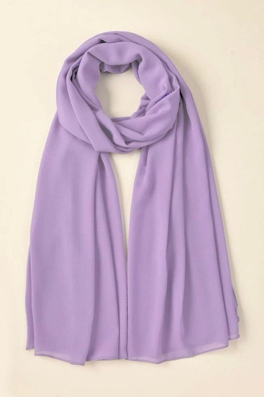 Plain Hijab Purple -  Wool Soft Korean Chiffon Fabric