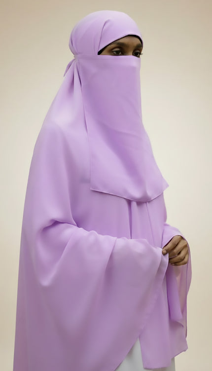 Hijab with Nose Piece – Purple | Ready-to-Wear Chiffon Hijab