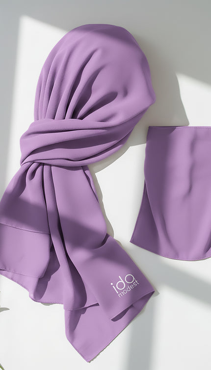 Hijab with Nose Piece – Purple | Ready-to-Wear Chiffon Hijab