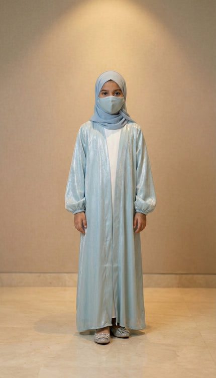 Luxury Kids Jacket Abaya Elegant Layered Modest Wear