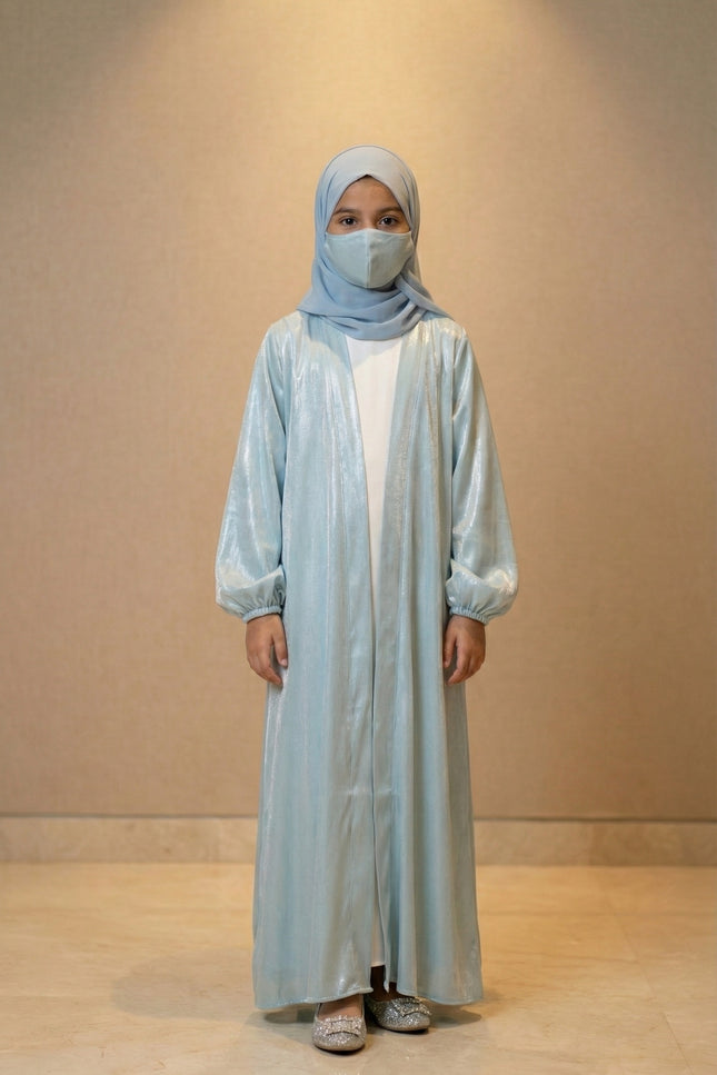 Luxury Kids Jacket Abaya Elegant Layered Modest Wear