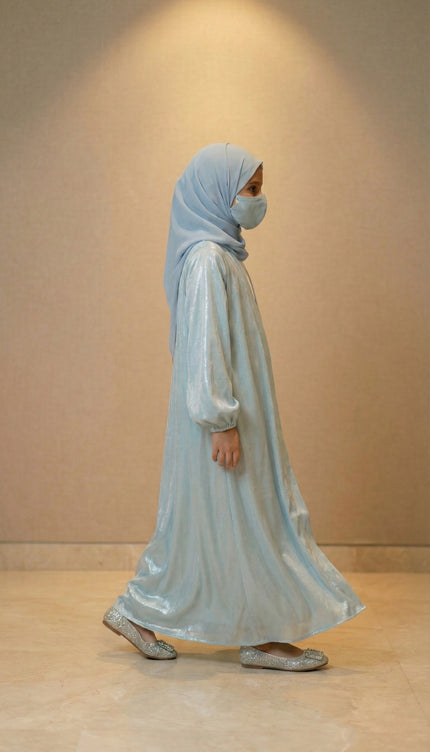 Luxury Kids Jacket Abaya Elegant Layered Modest Wear