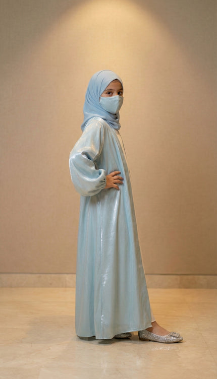 Luxury Kids Jacket Abaya Elegant Layered Modest Wear