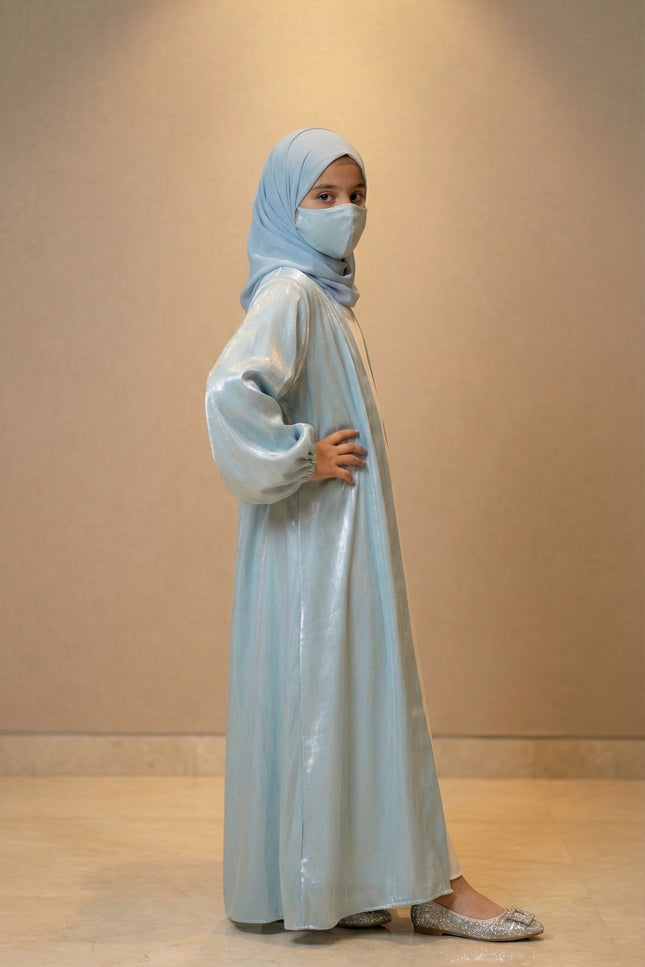 Luxury Kids Jacket Abaya Elegant Layered Modest Wear