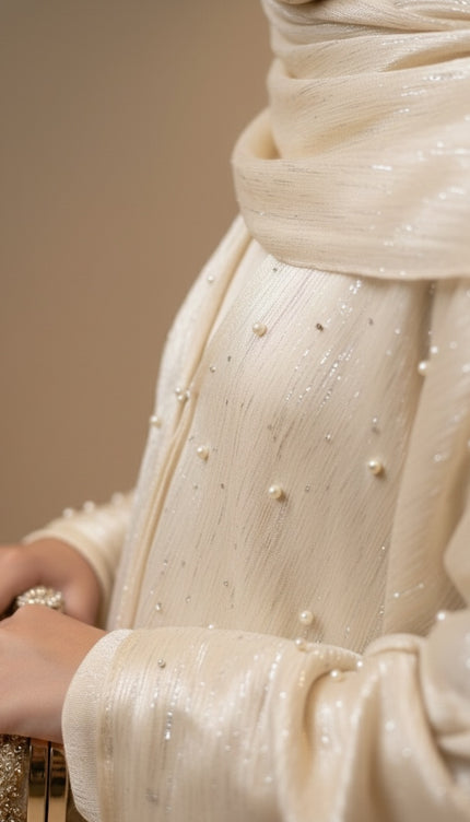 Elegant Princess Style Kids Abaya with Pearl Embellishments