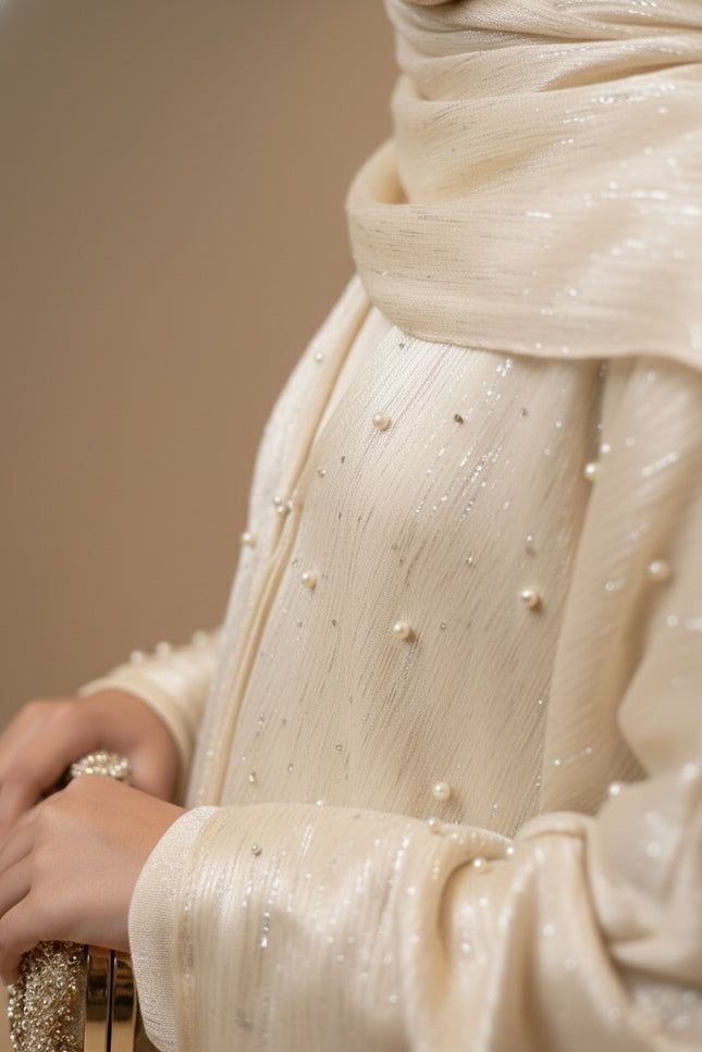 Elegant Princess Style Kids Abaya with Pearl Embellishments