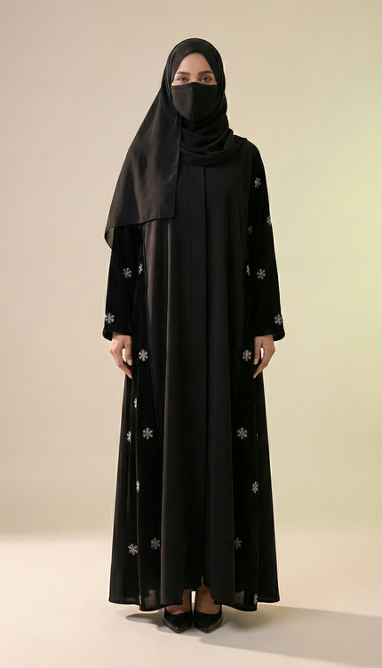 Classic Modest Abaya with Subtle Handwork Detailing