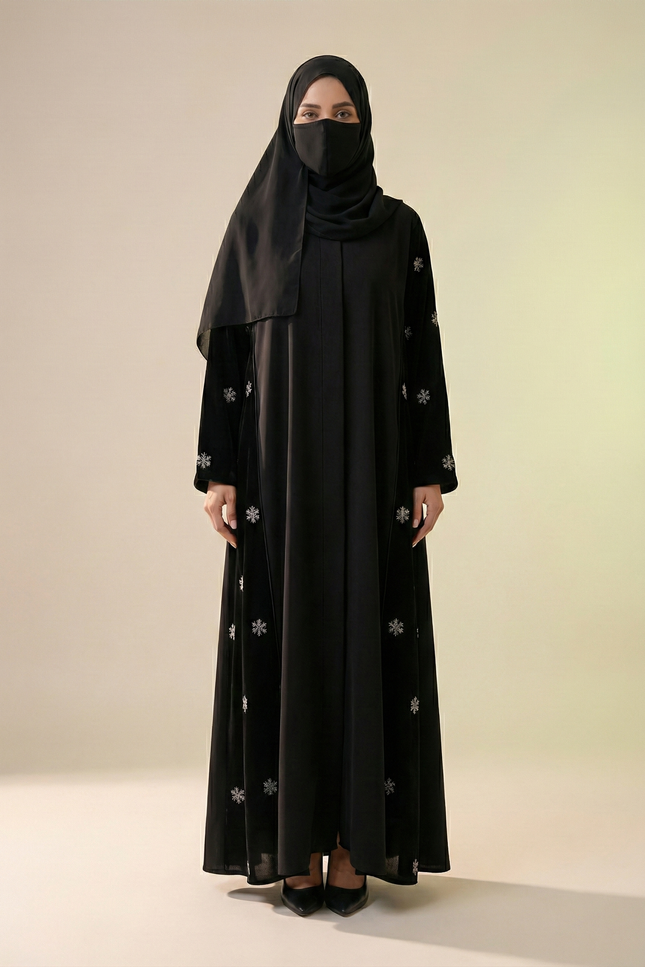Classic Modest Abaya with Subtle Handwork Detailing