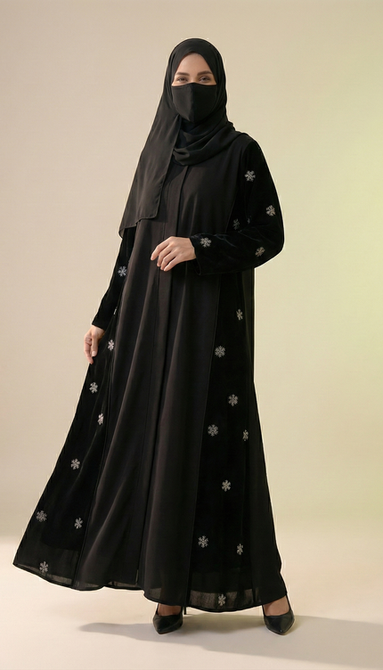 Classic Modest Abaya with Subtle Handwork Detailing