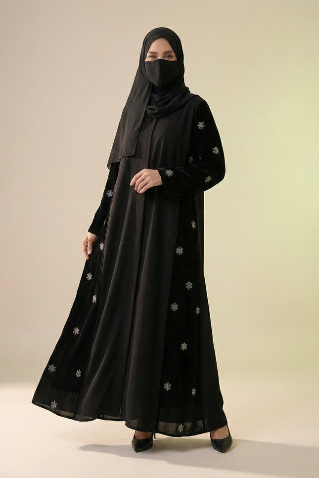 Classic Modest Abaya with Subtle Handwork Detailing