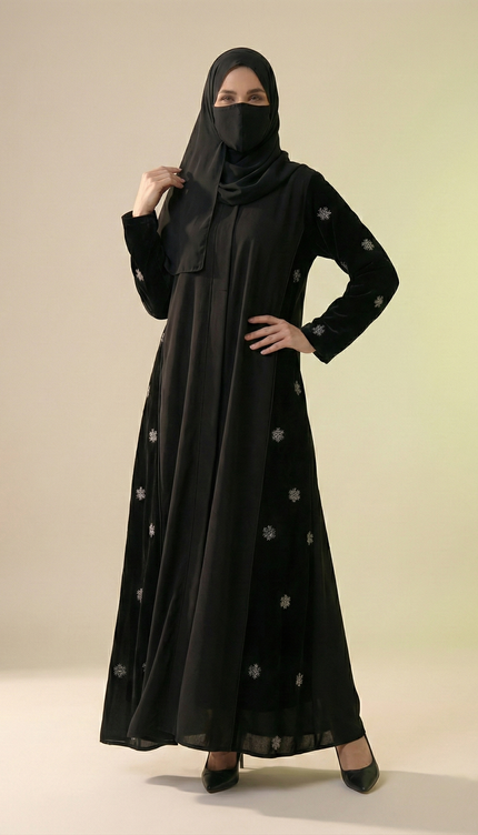 Classic Modest Abaya with Subtle Handwork Detailing