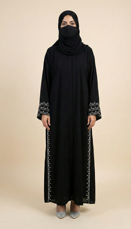 Elegant Black Umbrella Style Designer Abaya | Premium Korean Nida Fabric