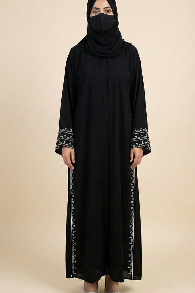 Elegant Black Umbrella Style Designer Abaya | Premium Korean Nida Fabric
