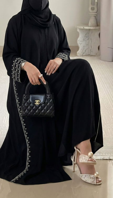Elegant Black Umbrella Style Designer Abaya | Premium Korean Nida Fabric
