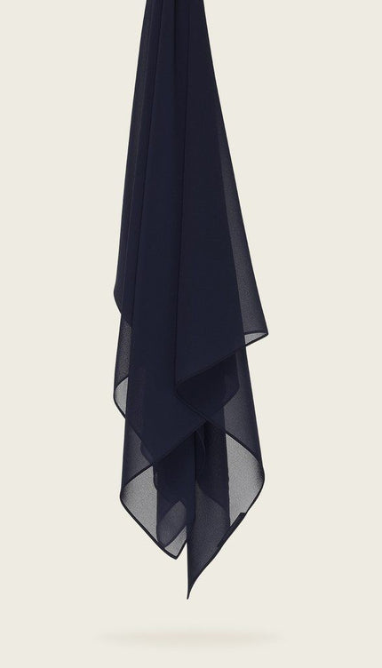 Black Plain Hijab - Wool Soft Korean Chiffon Fabric
