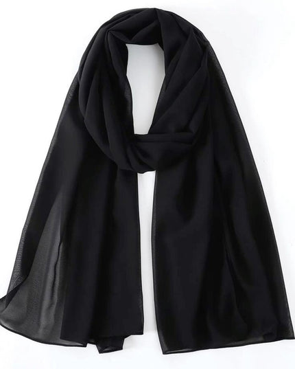 Plain hijab Black - Wool Soft Korean Chiffon Fabric