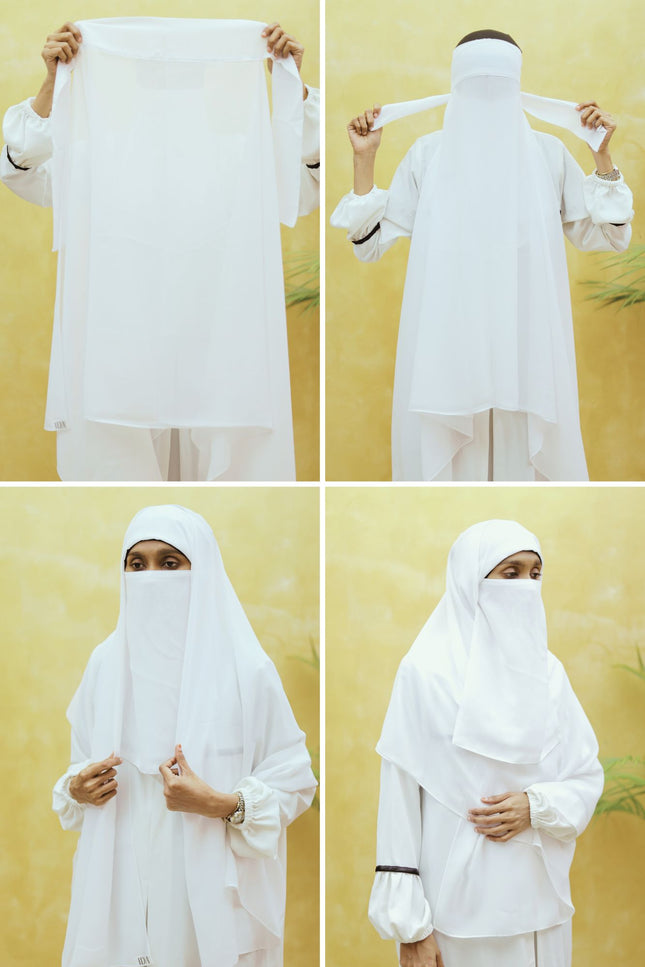 Instant Chiffon Hijab – Plain White Shawl Head Scarf