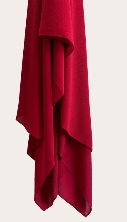 Maroon Plain Hijab -  Wool Soft Korean Chiffon Fabric