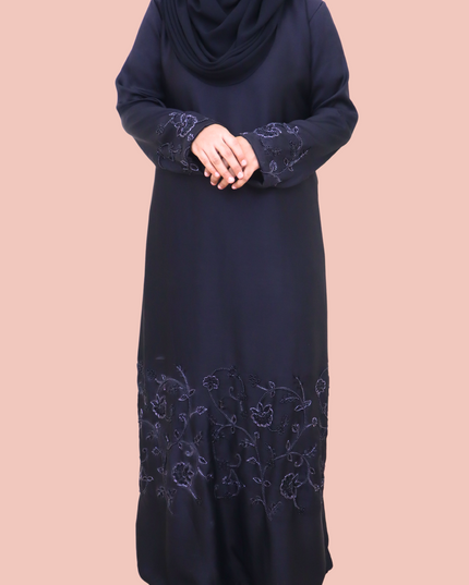 Imported Korean Nida Fabric Abaya with Heavy design handwork