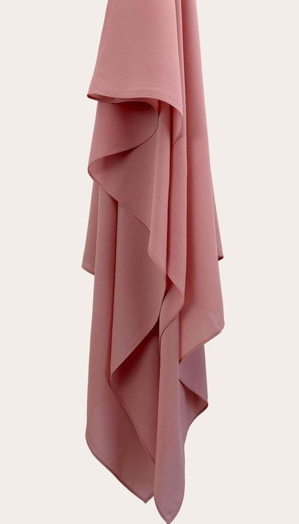 Powder Pink Plain Hijab -  Wool Soft Korean Chiffon Fabric