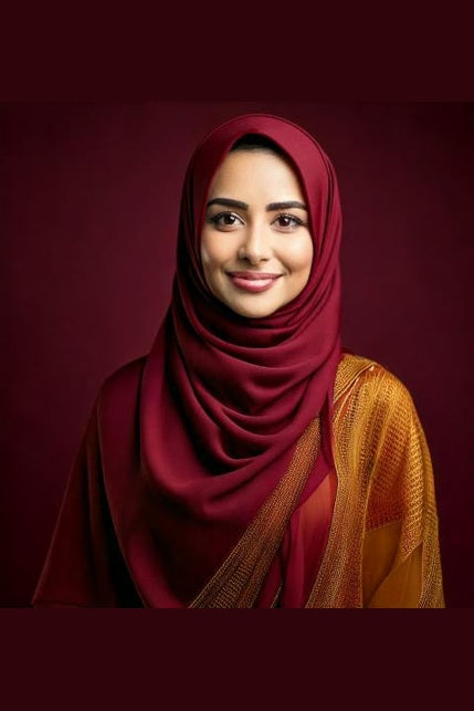 Maroon Plain Hijab -  Wool Soft Korean Chiffon Fabric