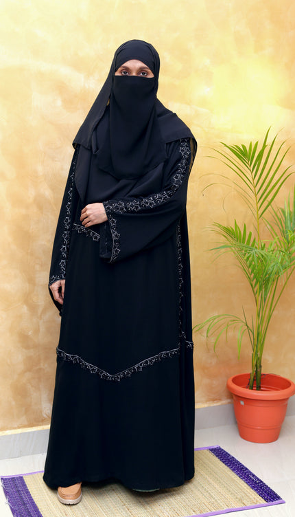 Fish-Cut Sleeve Double-Layer Handwork Abaya