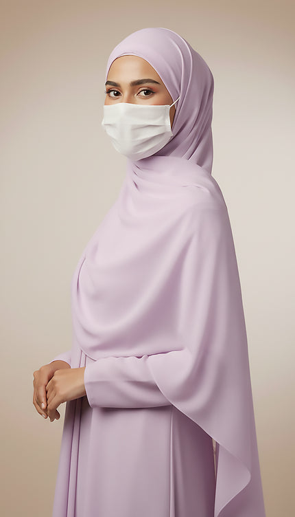 Purple Plain Hijab -  Wool Soft Korean Chiffon Fabric