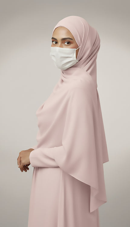 Powder Pink Plain Hijab -  Wool Soft Korean Chiffon Fabric
