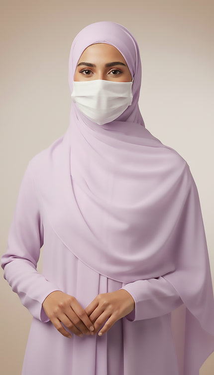 Purple Plain Hijab -  Wool Soft Korean Chiffon Fabric