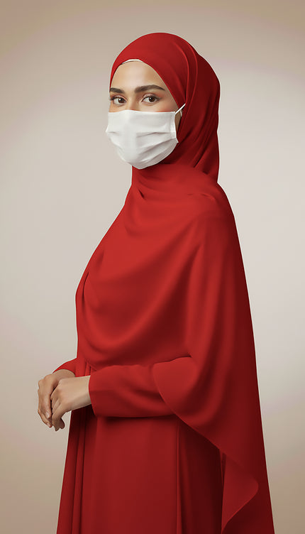 Maroon Plain Hijab -  Wool Soft Korean Chiffon Fabric