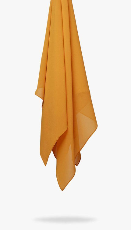 Mustard Yellow Plain Hijab -  Wool Soft Korean Chiffon Fabric