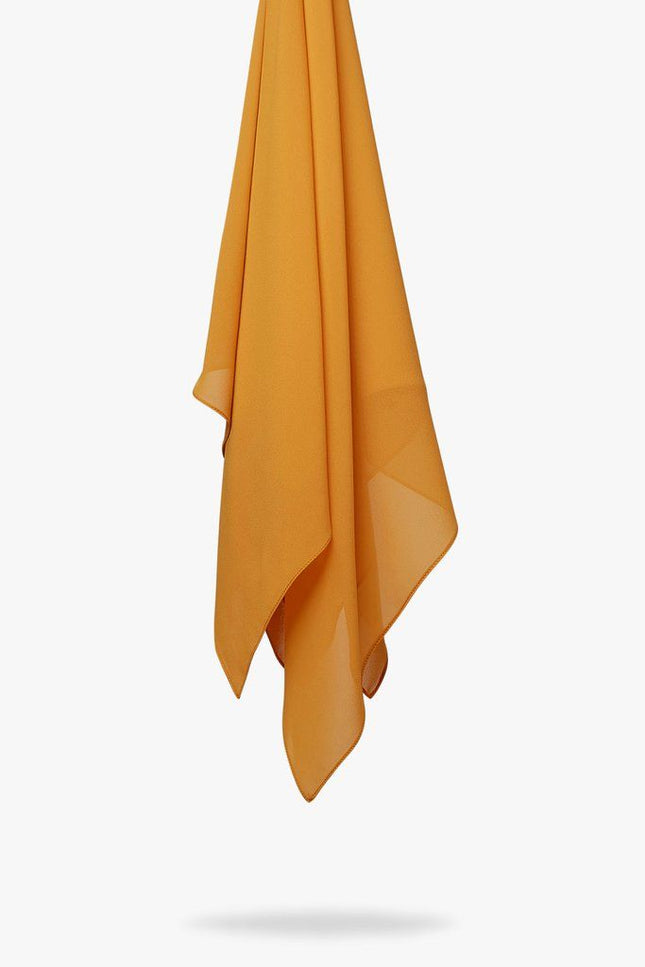 Mustard Yellow Plain Hijab -  Wool Soft Korean Chiffon Fabric