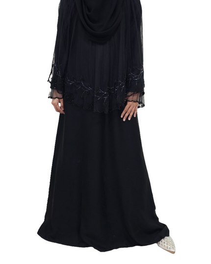 Trendy Net Cape Abaya with Full Handwork Abaya - Using Imported Korean Nida Fabric