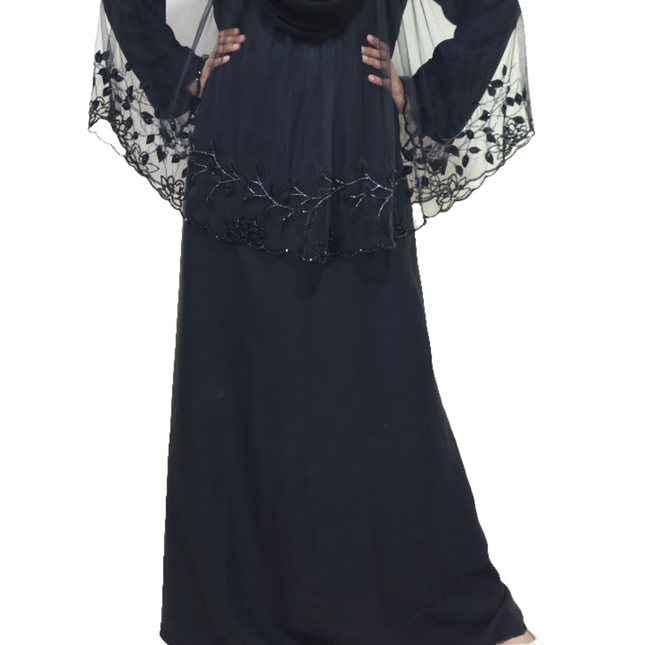 Trendy Net Cape Abaya with Full Handwork Abaya - Using Imported Korean Nida Fabric