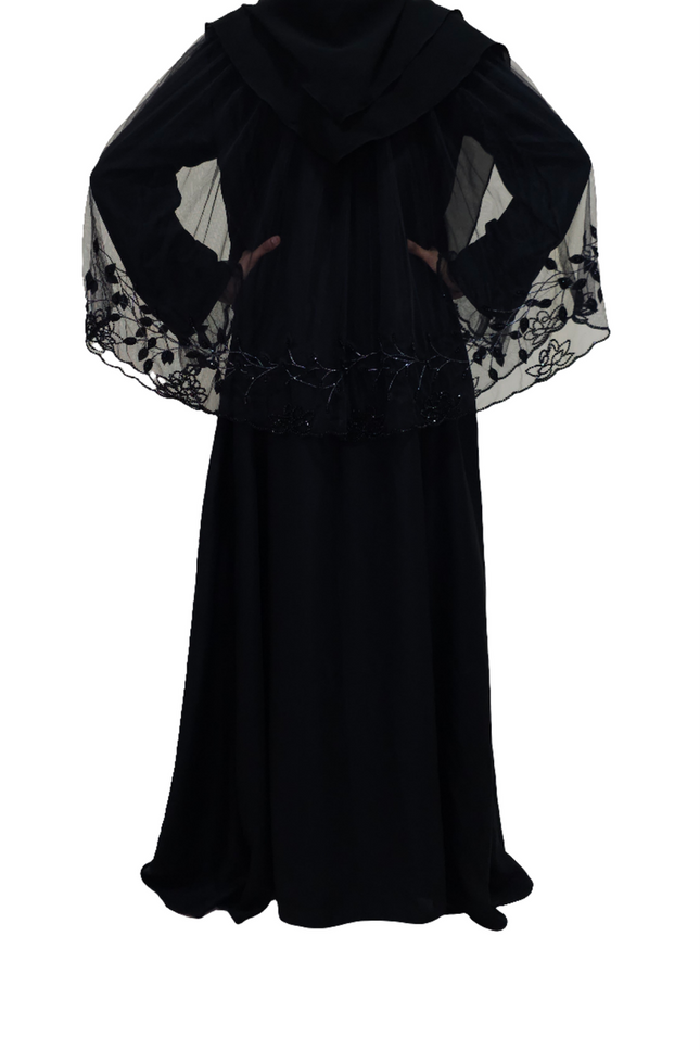 Trendy Net Cape Abaya with Full Handwork Abaya - Using Imported Korean Nida Fabric