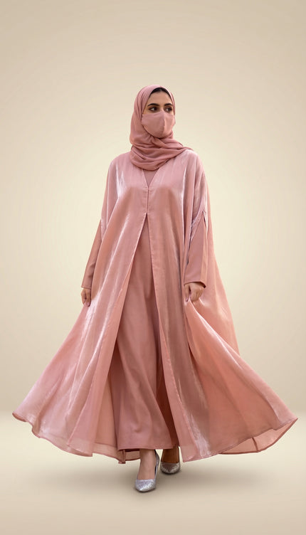 Luxury Mocha Brown Shimmer Nida Front Open Abaya | Ready to Ship | Ida Modest Faith