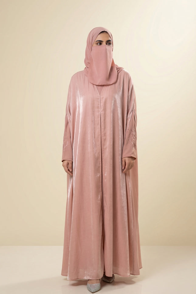 Luxury Mocha Brown Shimmer Nida Front Open Abaya | Ready to Ship | Ida Modest Faith