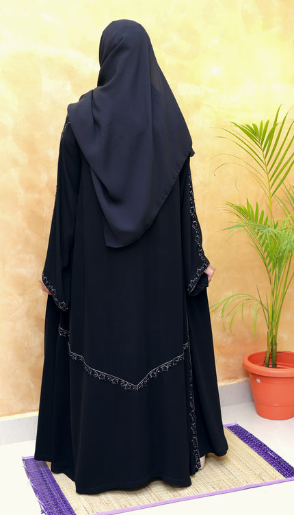 Fish-Cut Sleeve Double-Layer Handwork Abaya