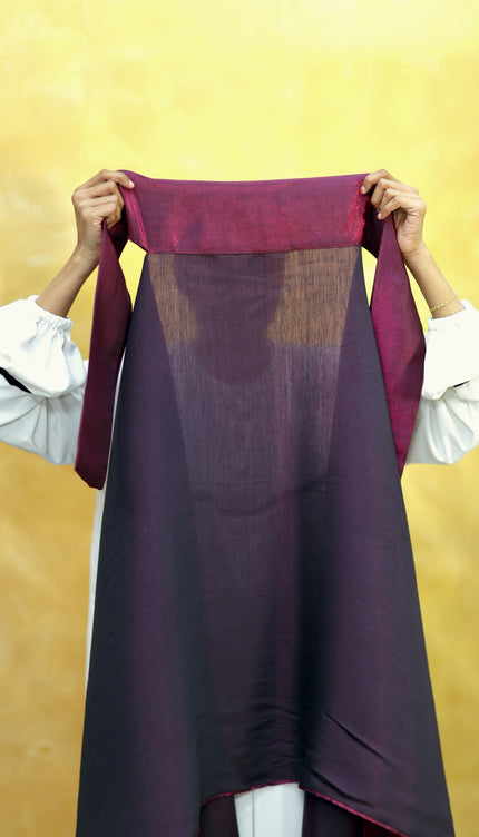 Instant Shimmer Hijab – Plain Maroon Shawl Head Scarf