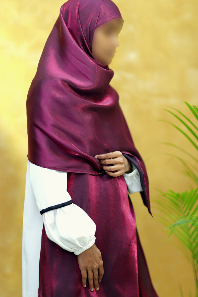 Instant Shimmer Hijab – Plain Maroon Shawl Head Scarf