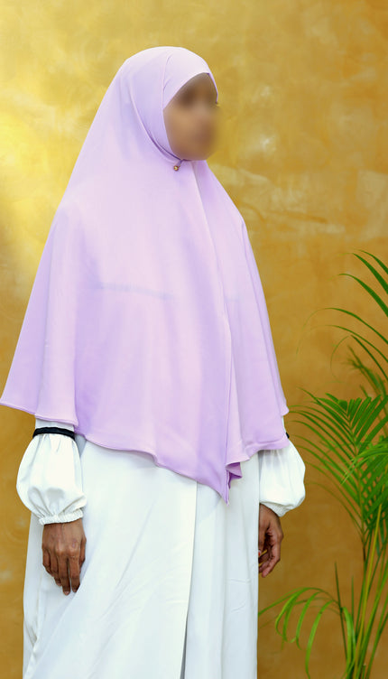 Violet Whisper – Purple Instant Hijab -Zip | Dual-Layer Korean Chiffon | Modest Wear with Flow & Flair | Malaysian Hijab