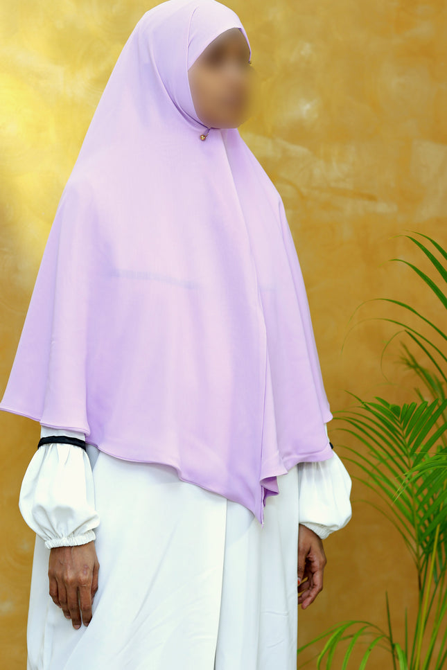 Violet Whisper – Purple Instant Hijab -Zip | Dual-Layer Korean Chiffon | Modest Wear with Flow & Flair | Malaysian Hijab