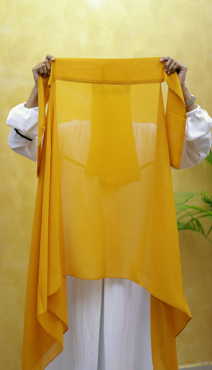 Instant Chiffon Hijab – Plain Mustard Yellow Shawl Head Scarf