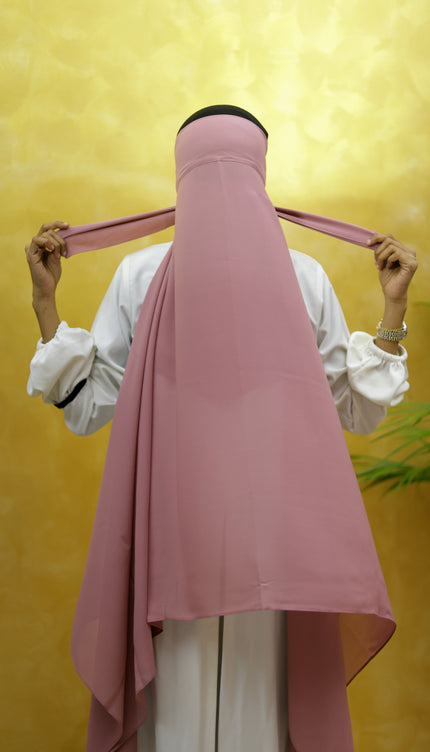Instant Chiffon Hijab – Plain Powder Pink Shawl Head Scarf
