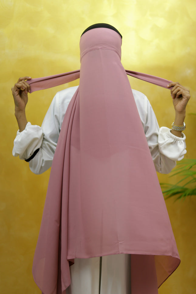 Instant Chiffon Hijab – Plain Powder Pink Shawl Head Scarf