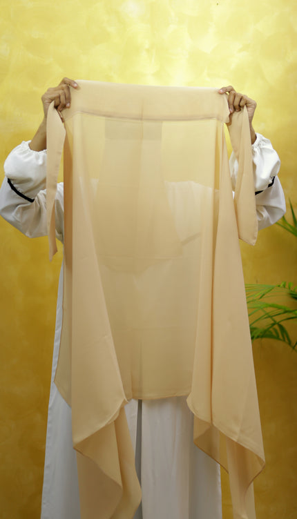 Instant Chiffon Hijab – Plain Beige Shawl Head Scarf