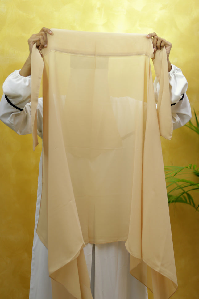 Instant Chiffon Hijab – Plain Beige Shawl Head Scarf