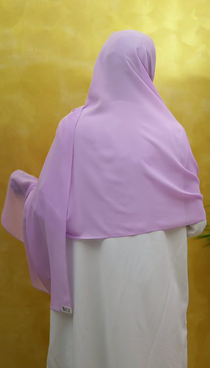 Purple Plain Hijab -  Wool Soft Korean Chiffon Fabric