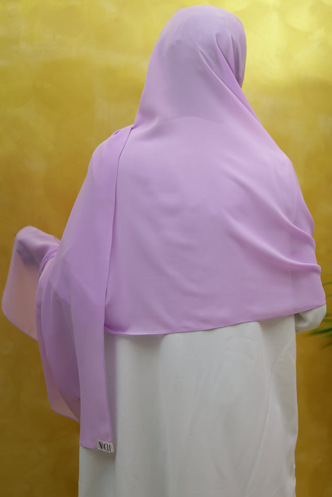 Purple Plain Hijab -  Wool Soft Korean Chiffon Fabric