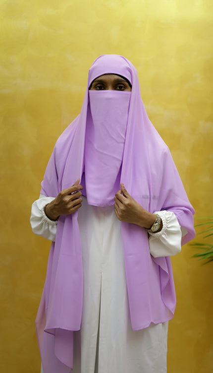 Instant Chiffon Hijab – Plain Purple Shawl Head Scarf